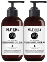 Oliveda B54 Körperbalsam Zimtrinde Ingwer (250ml)+ B55 Pflegedusche Zimtrinde Ingwer (250ml)