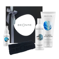 BeOnMe Haarpflege-Geschenkset: Mildes Shampoo 200ml + Haaröl 50ml + PRE-SHAMPOO BEHANDLUNG 200ml + Handtuch