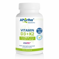 APOrtha® Vitamin D3 2.000 IE + Vitamin K2 VitaMK7® 200 µg - 120 vegetarische Kapseln