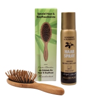 MARGOT SCHMITT® Deluxe Pure Haarspray mit Eichenrinde & Zaubernuss, 100ml Reisegröße + Haarbürste