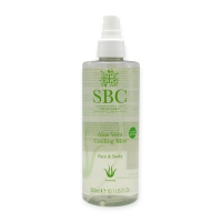SBC Skincare Aloe Vera Cooling Mist Spray 300ml I Feuchtigkeitsspray mit Lotus & Eibisch I erfrischendes Körperspray für Gesicht & Körper I ideal nach dem Sonnenbad